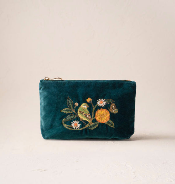 Elizabeth Scarlett 刺繍ポーチ オリーブグリーン Wild Garden Mini Pouch – Elizabeth Scarlett