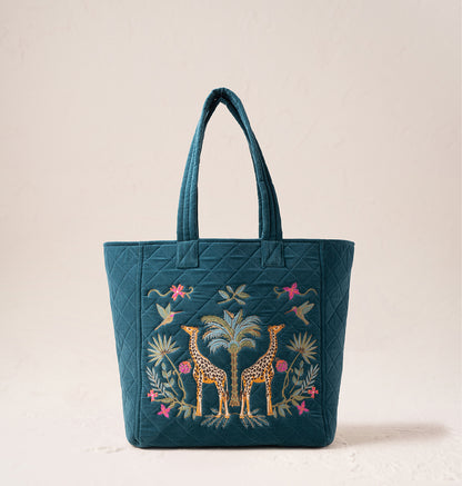 Wild Giraffe Palm Tote