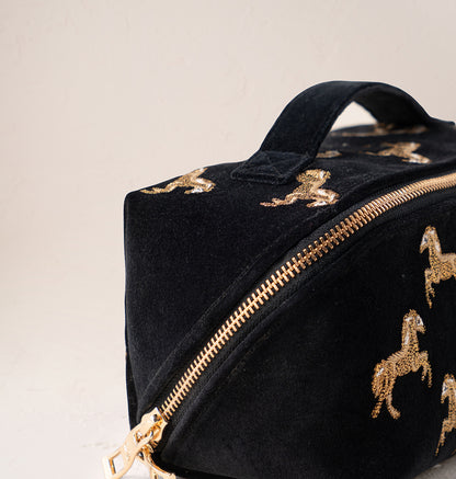 Wild Horses Open Flat Makeup Bag