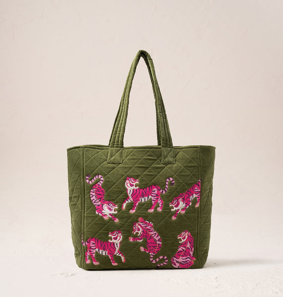 WildTigerFernGreenVelvetTote-