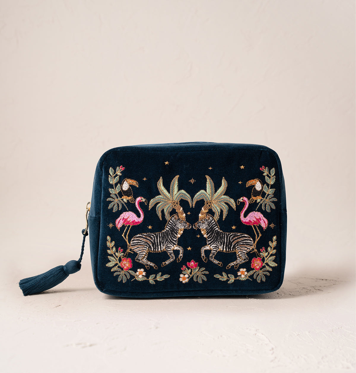 Wild Zebra Palm Wash Bag