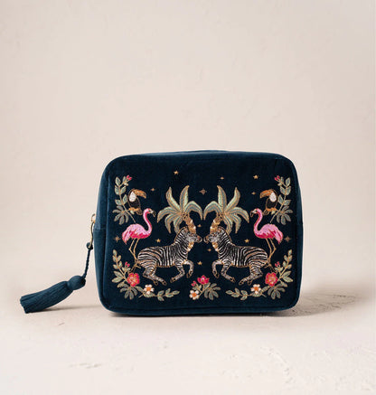 Wild Zebra Palm Wash Bag