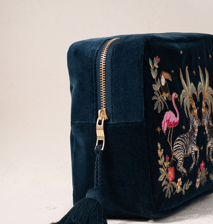 Wild Zebra Palm Wash Bag