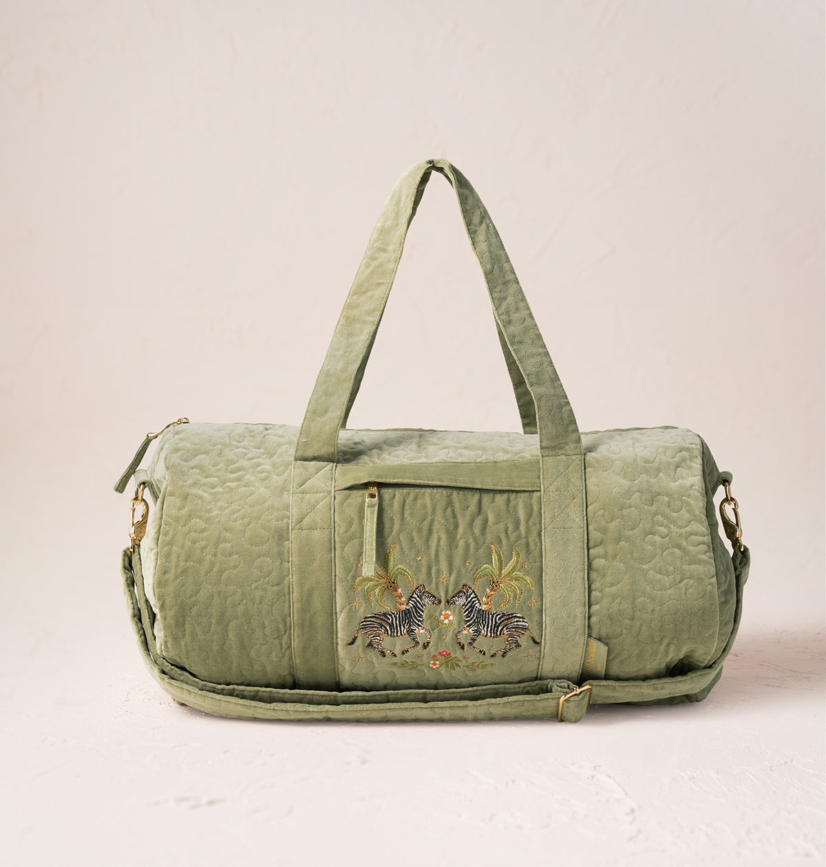 Wild Zebra Palm Overnight Bag