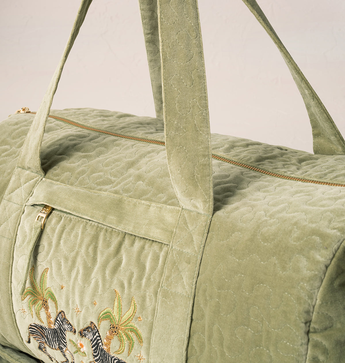 Wild Zebra Palm Overnight Bag