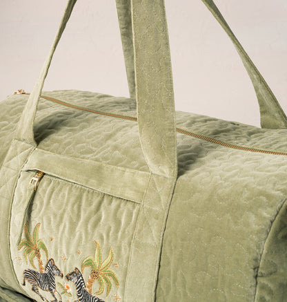 Wild Zebra Palm Overnight Bag