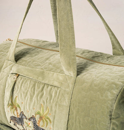 Wild Zebra Palm Overnight Bag