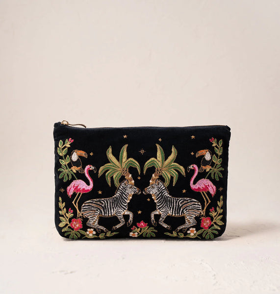 Wild Zebra Palm Everyday Pouch – Elizabeth Scarlett