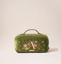 Wildflower Alphabet Open Flat Makeup Bag