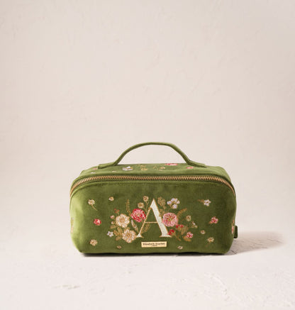 Wildflower Alphabet Open Flat Makeup Bag