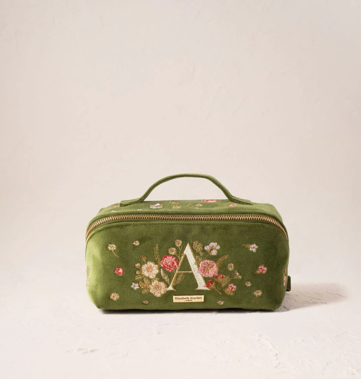 Wildflower Alphabet Open Flat Makeup Bag