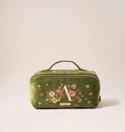 Wildflower Alphabet Open Flat Makeup Bag