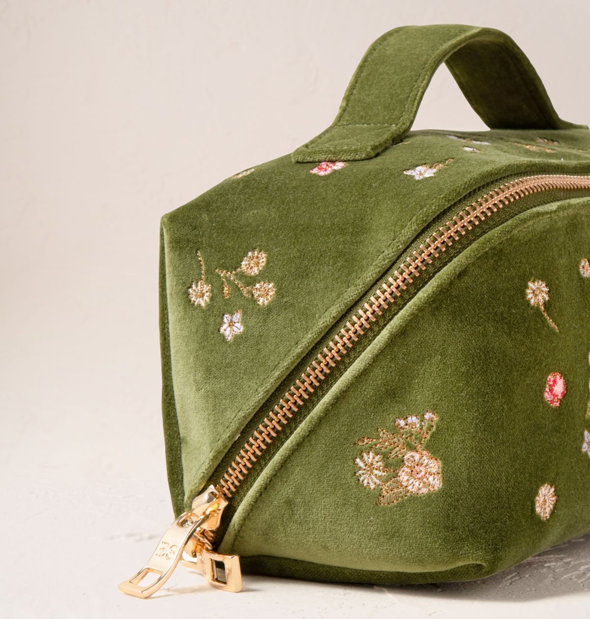 Wildflower Alphabet Open Flat Makeup Bag