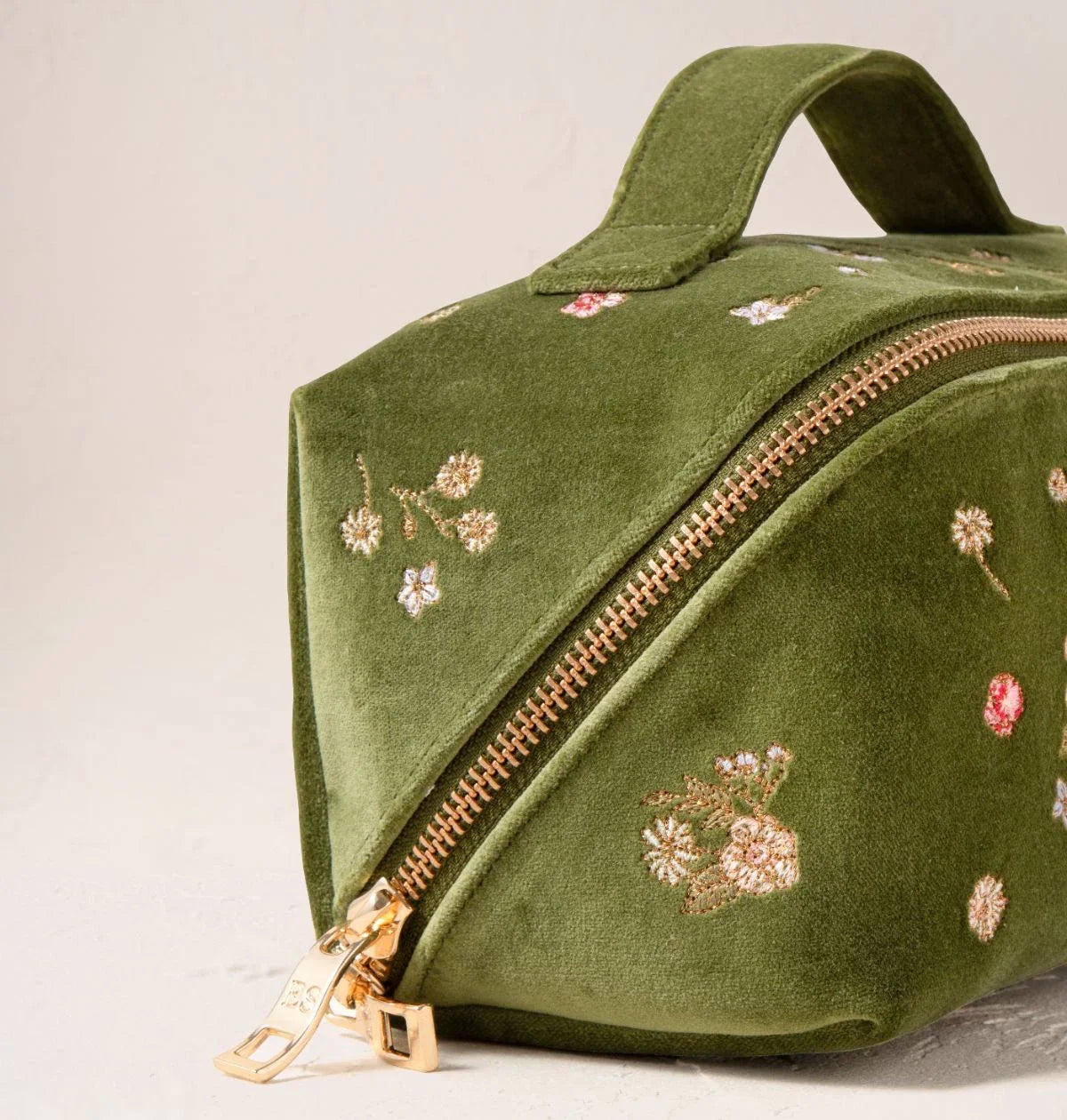 Wildflower Alphabet Open Flat Makeup Bag