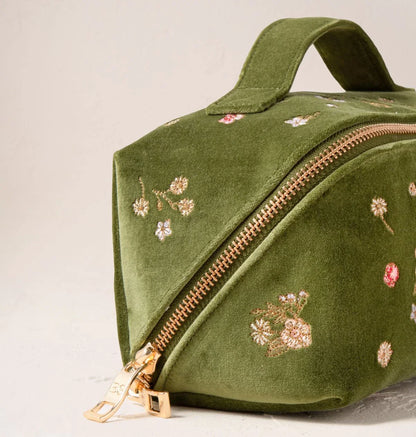 Wildflower Alphabet Open Flat Makeup Bag