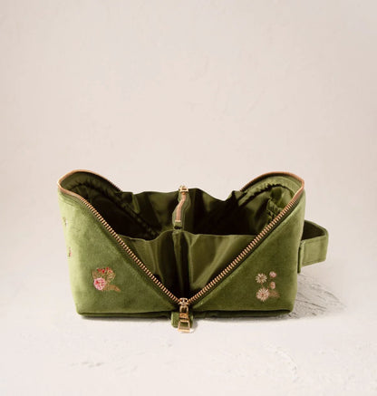 Wildflower Alphabet Open Flat Makeup Bag