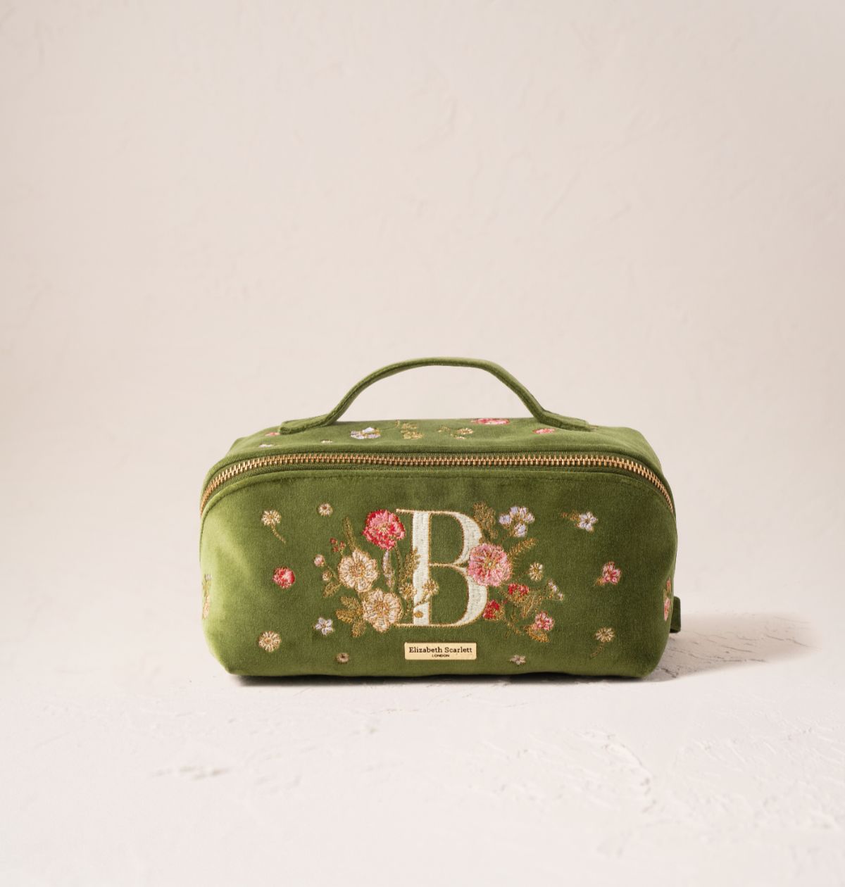 Wildflower Alphabet Open Flat Makeup Bag