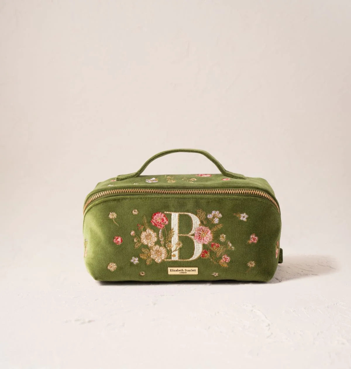 Wildflower Alphabet Open Flat Makeup Bag