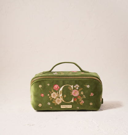 Wildflower Alphabet Open Flat Makeup Bag