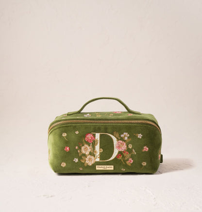 Wildflower Alphabet Open Flat Makeup Bag