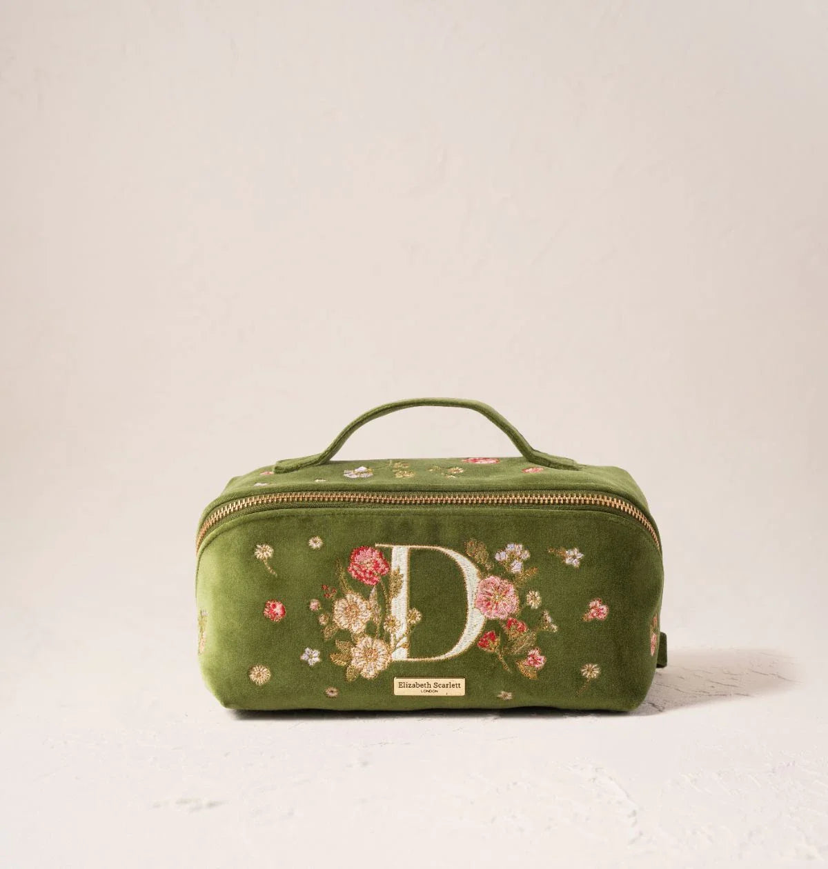 Wildflower Alphabet Open Flat Makeup Bag