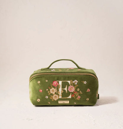 Wildflower Alphabet Open Flat Makeup Bag