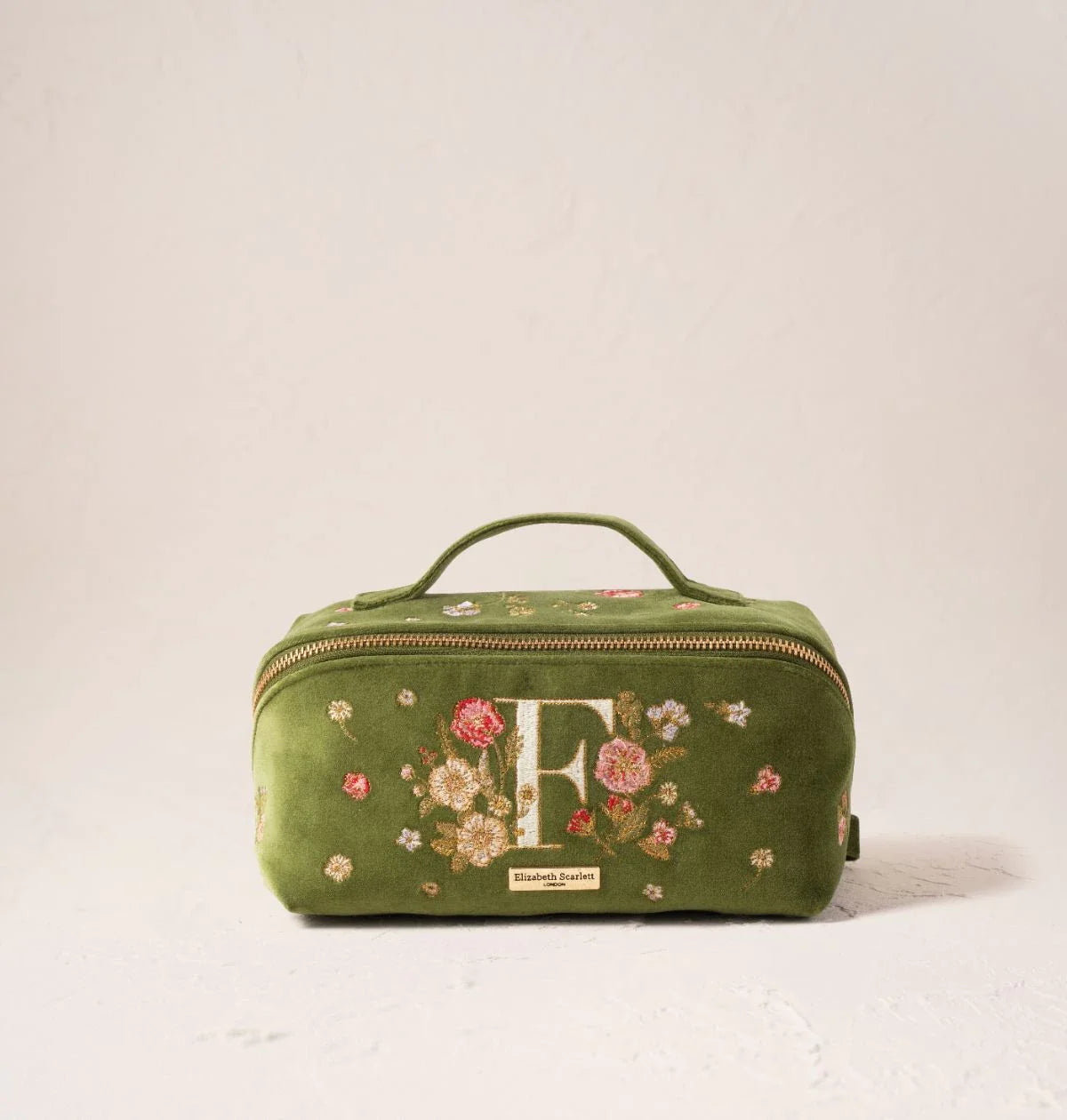 Wildflower Alphabet Open Flat Makeup Bag