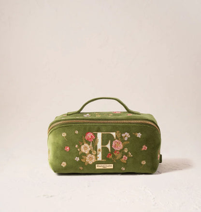 Wildflower Alphabet Open Flat Makeup Bag