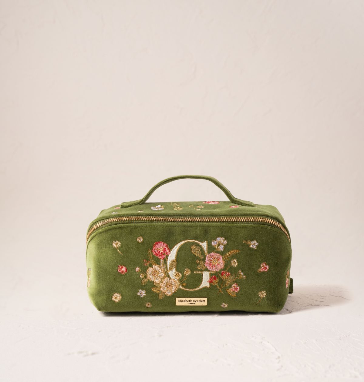 Wildflower Alphabet Open Flat Makeup Bag