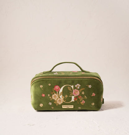 Wildflower Alphabet Open Flat Makeup Bag