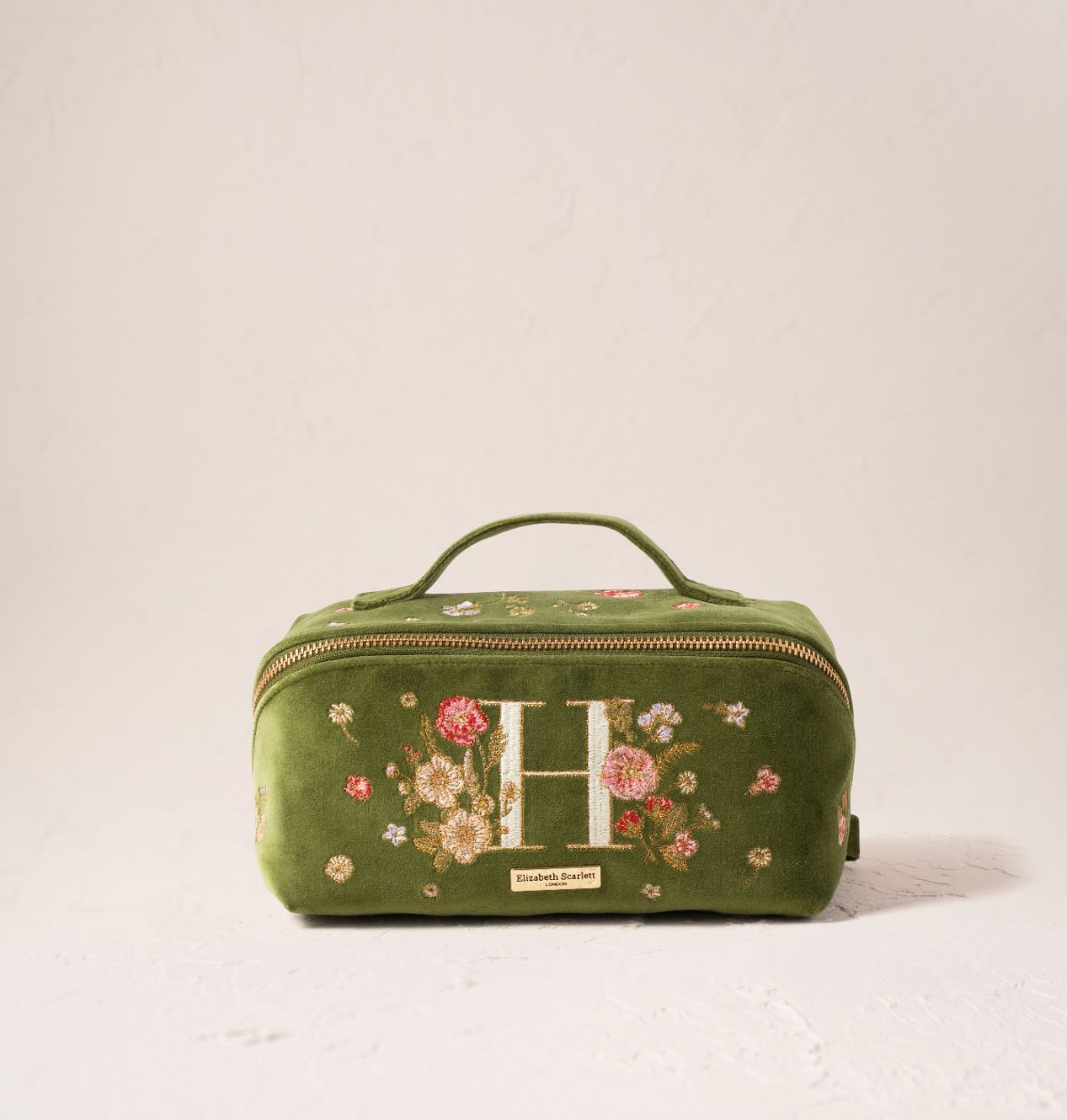 Wildflower Alphabet Open Flat Makeup Bag