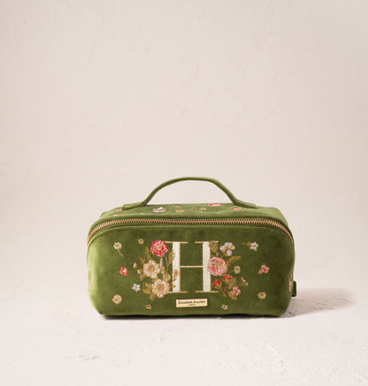 Wildflower Alphabet Open Flat Makeup Bag