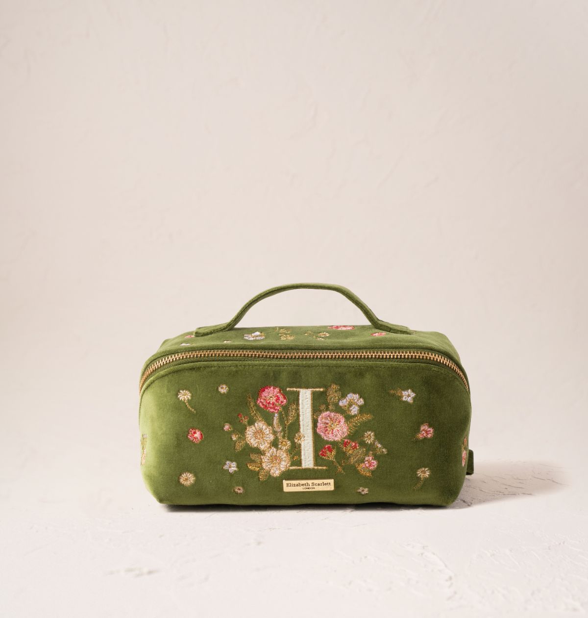 Wildflower Alphabet Open Flat Makeup Bag