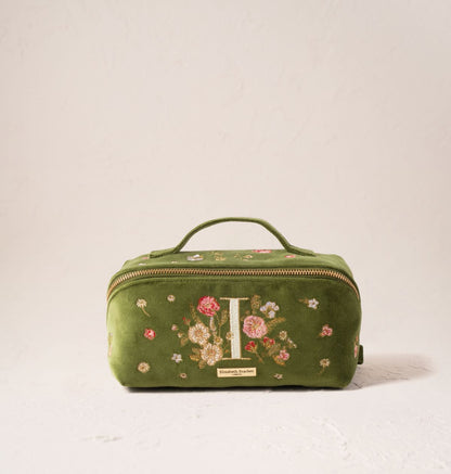 Wildflower Alphabet Open Flat Makeup Bag