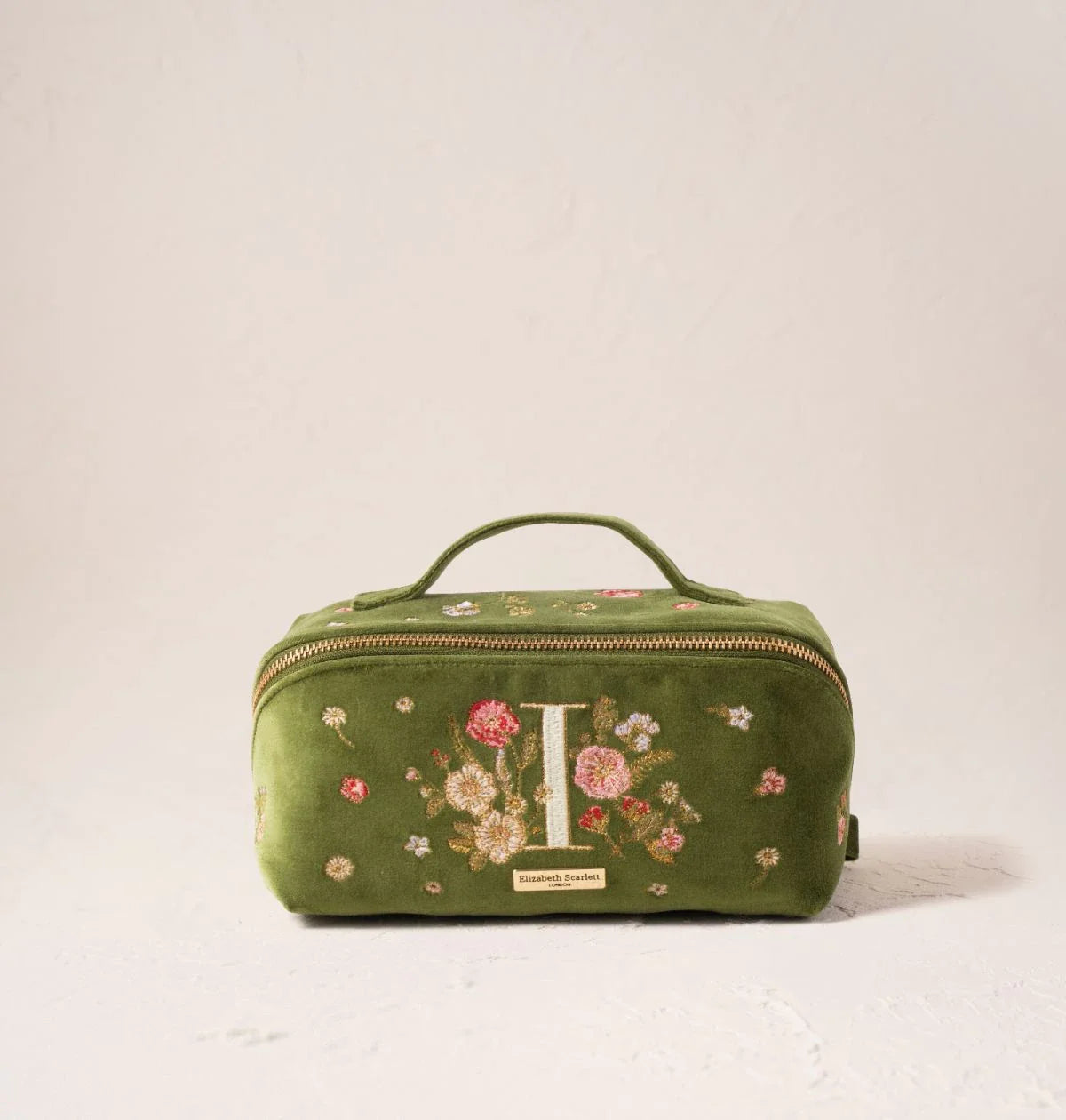 Wildflower Alphabet Open Flat Makeup Bag