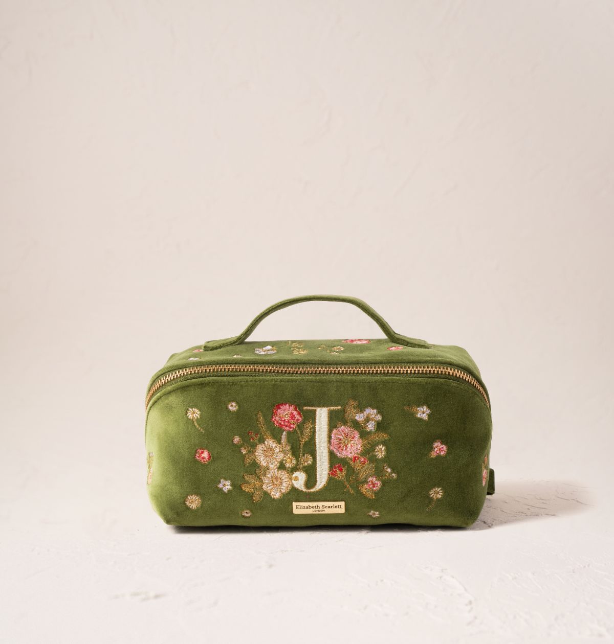 Wildflower Alphabet Open Flat Makeup Bag
