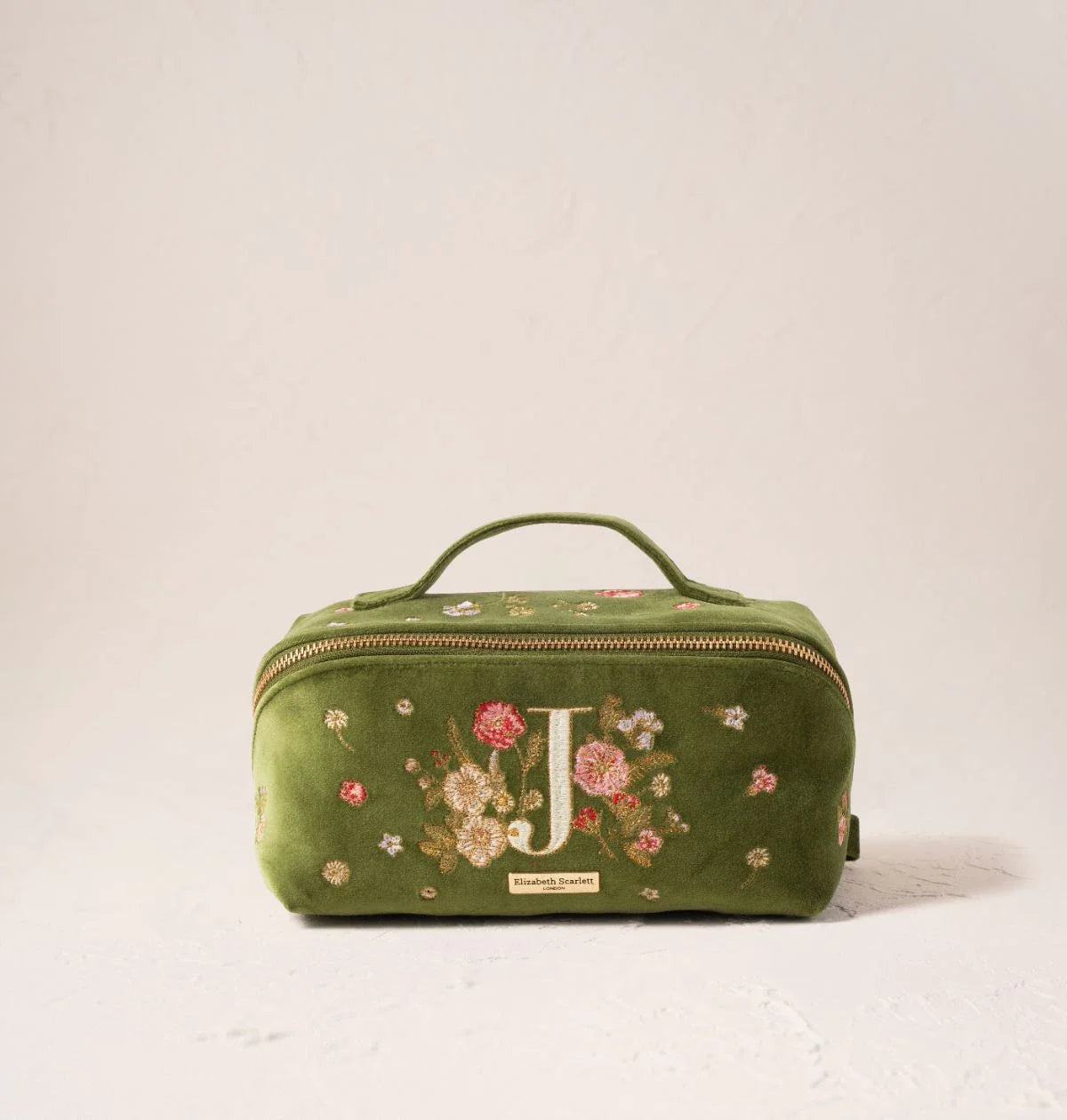 Wildflower Alphabet Open Flat Makeup Bag