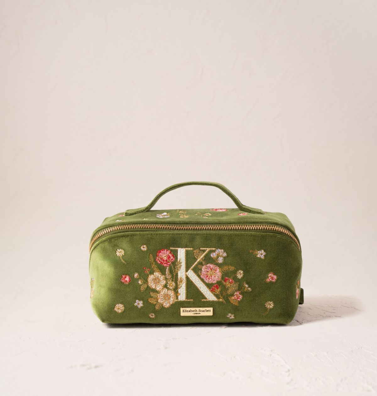 Wildflower Alphabet Open Flat Makeup Bag