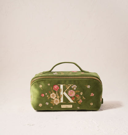 Wildflower Alphabet Open Flat Makeup Bag