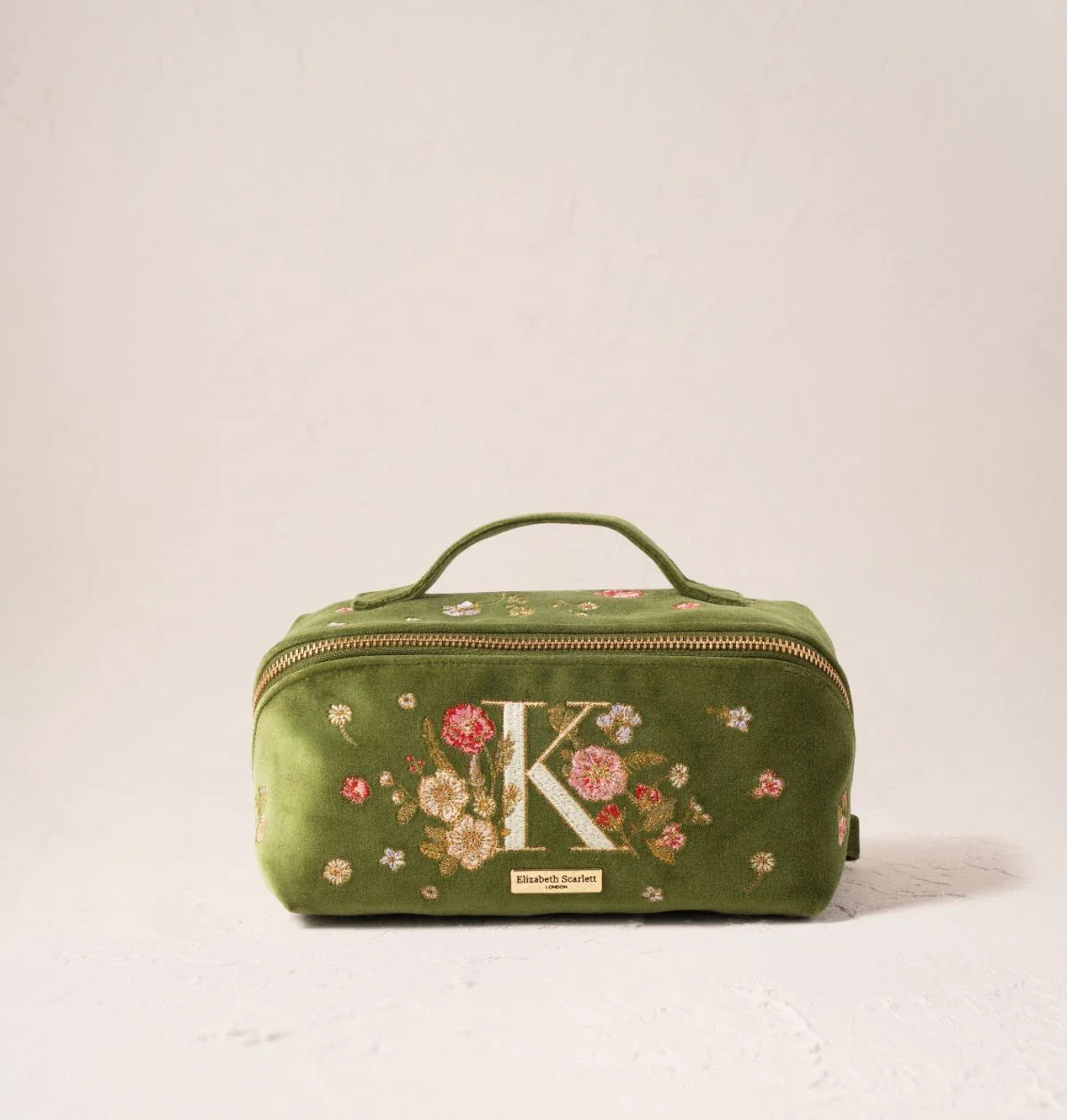 Wildflower Alphabet Open Flat Makeup Bag