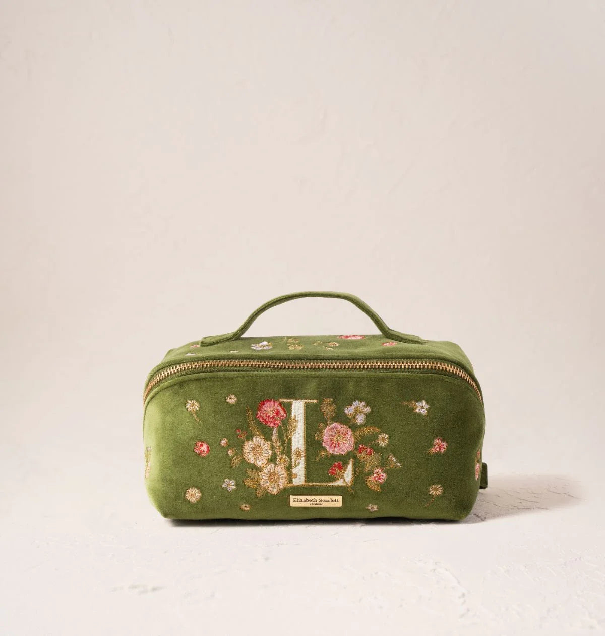 Wildflower Alphabet Open Flat Makeup Bag