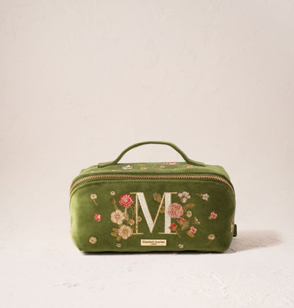 Wildflower Alphabet Open Flat Makeup Bag