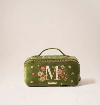 Wildflower Alphabet Open Flat Makeup Bag