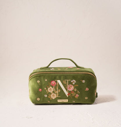 Wildflower Alphabet Open Flat Makeup Bag