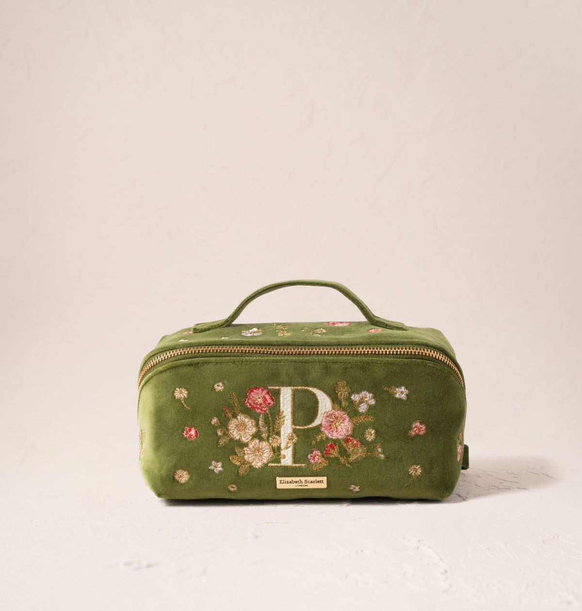 Wildflower Alphabet Open Flat Makeup Bag