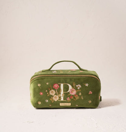 Wildflower Alphabet Open Flat Makeup Bag