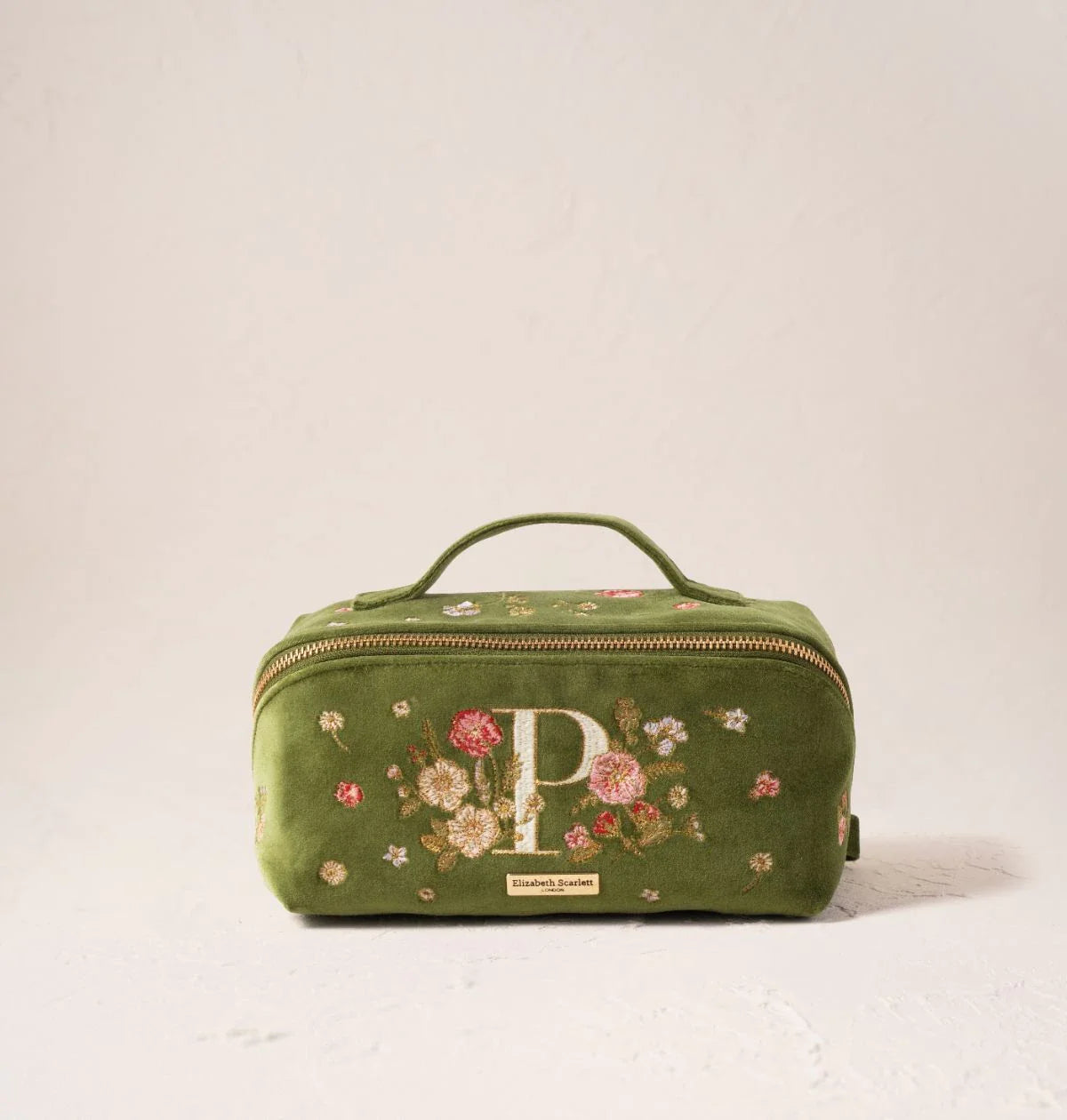 Wildflower Alphabet Open Flat Makeup Bag