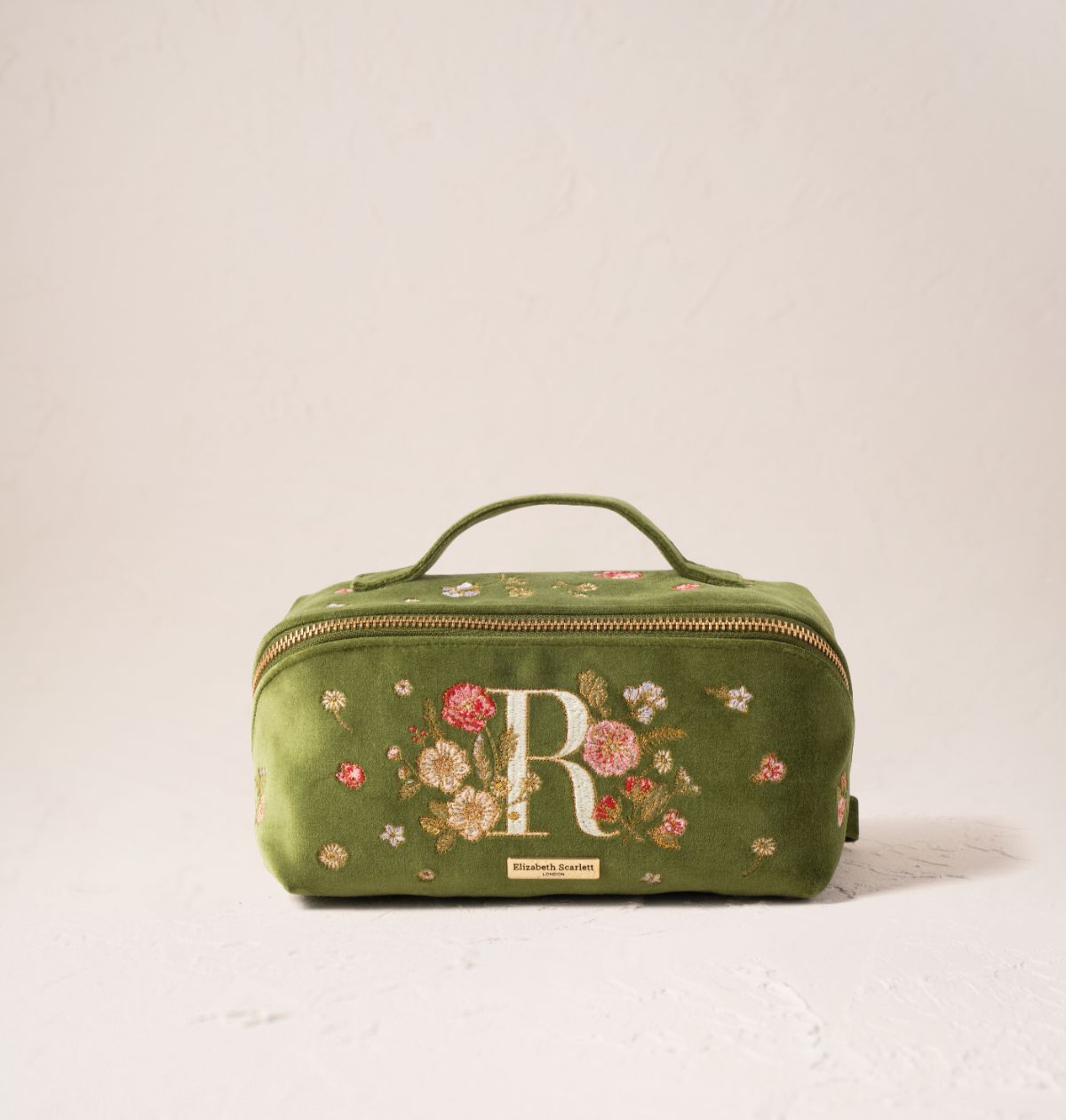 Wildflower Alphabet Open Flat Makeup Bag