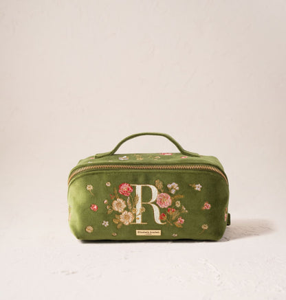 Wildflower Alphabet Open Flat Makeup Bag