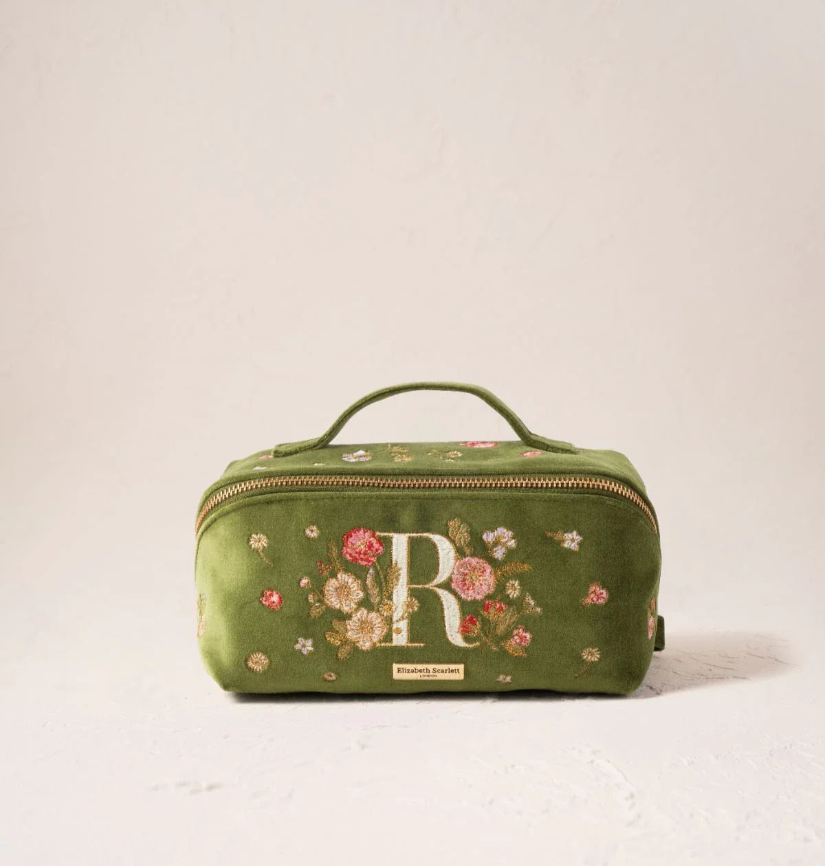 Wildflower Alphabet Open Flat Makeup Bag